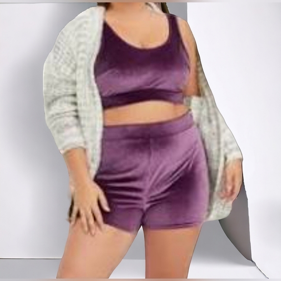 Torrid purple velvet NWT lounge - workout set size 3 ( 22/24) - Picture 5 of 13